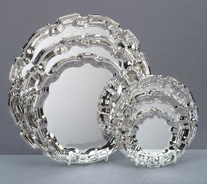 chipendale non-tarnish round trays 