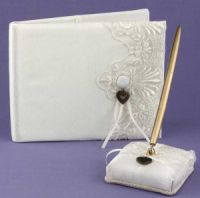 guest book and pen